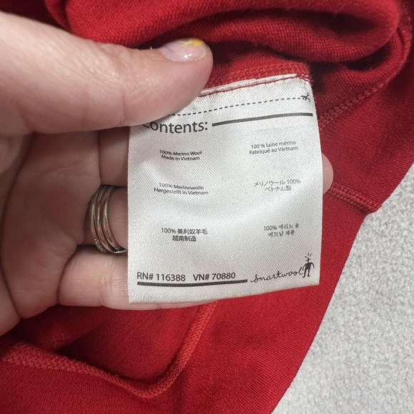 Smartwool Base Layer Shirt Mens Medium Red Merino Wool Long Sleeve Outdoors - Picture 8 of 13